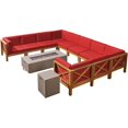 thumbnail image 1 of Noble House Brava 10 Seater U-Shaped Sectional Sofa Set Teak Red/Light Gray, 1 of 18