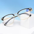 thumbnail image 6 of Fashion Frame Simple Vintage Reading Glasses Ultra Light Glasses Eye Protection Anti-Blue Light STRENGTH 350 BLACK SILVER, 6 of 8
