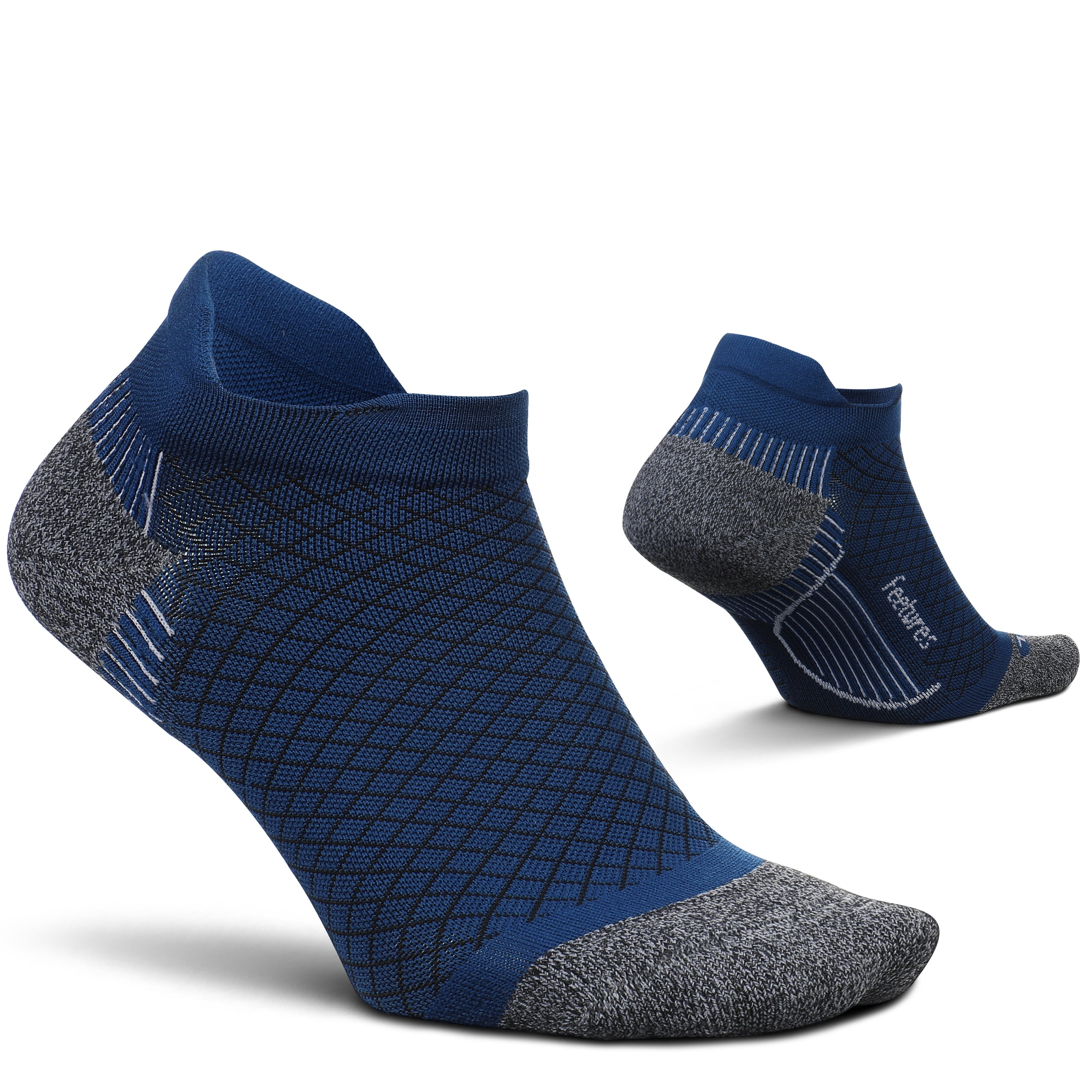 Feetures Plantar Fasciitis Relief Sock Light Cushion No Show Tab Targeted Compression Sock for