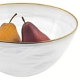 thumbnail image 2 of 10 Hand Crafted White Gold Glass Fruit Or Salad Bowl With Gold Rim, 2 of 3