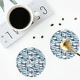 thumbnail image 4 of Lsque Boat In Ocean Pattern 4" Drink Coasters Set of 4, PVC Leather Absorbent Coasters, Table Coaster Set Decorative Coffee Cup Coasters Housewarming Gift -Round Shape, 4 of 6
