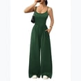 thumbnail image 2 of Stichou Women's Jumpsuits 2026 Summer Sleeveless Wide Leg Date Night Rompers Beach Vacation Cruise One Piece Outfits Green S, 2 of 3