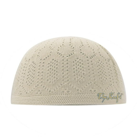 Kids Cream-Color Cotton Open-Knit Turkish Islamic Kufi Kofia ()