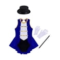 thumbnail image 3 of Linjinx Girls Outfit Festival Kids Cutout Back Leotard Jumpsuit with Accessory Royal Blue 10, 3 of 5