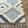 thumbnail image 5 of Mark&Day Wool Rugs, 2x8 Didina Global Shag Dark Blue Runner Area Rug, Blue Cream White Carpet for Hallway, Kitchen, Bedroom or Living Room (2'6" x 8' Runner), 5 of 6