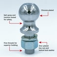 HyperTough 2 inch Chrome Hitch Ball, 6000 lbs GTW