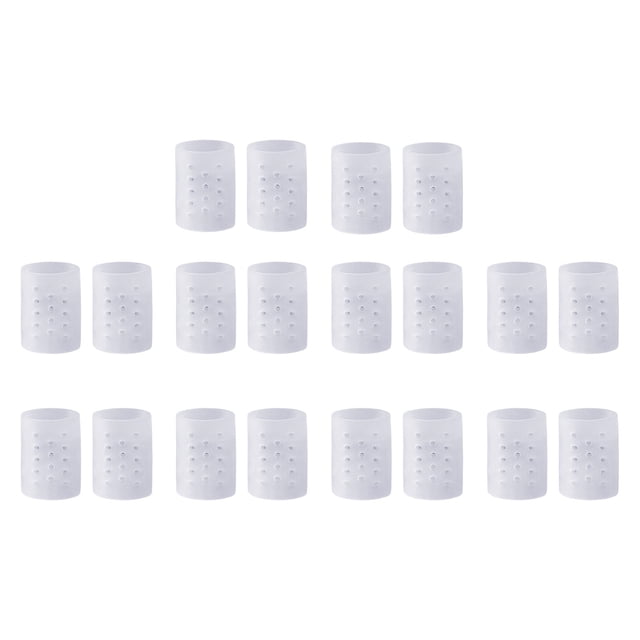 Soidarity 10 pares de cubiertas suaves y perforadas, no suaves, resistentes al desgaste, cubiertas suaves para los dedos del pie y cubiertas para Cuidado de los pies 3CM M