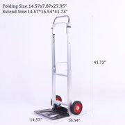 Small Heavy-Duty Moving Dolly for Furniture with Foldable Design & Adjustable Handle 9020-Style, Compact Storage | Metal Frame & Rubber Wheels Black