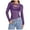 Purple, variant on Women's Mesh Long Sleeve T-Shirt Cut Out Front Side Ruched Sheer Blouse Asymmetrical Hem Party Clubwear Top Fashionable Stylish Comfortable