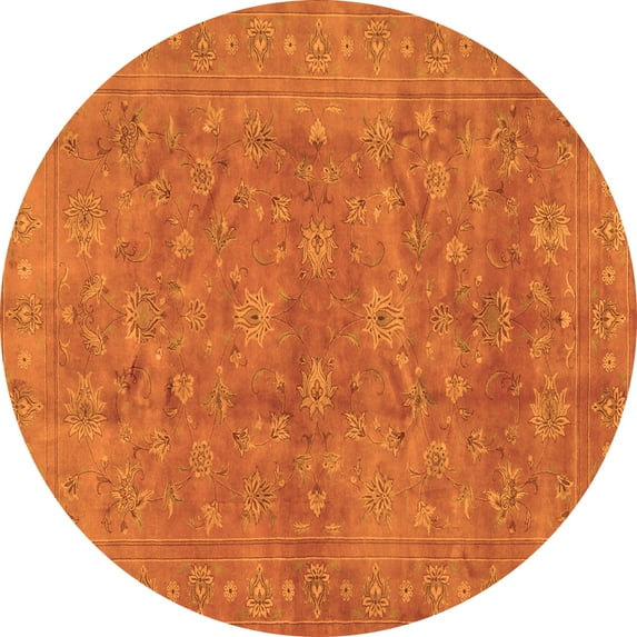 Ahgly Company Indoor Round Persian Orange Traditional Area Rugs, 6' Round