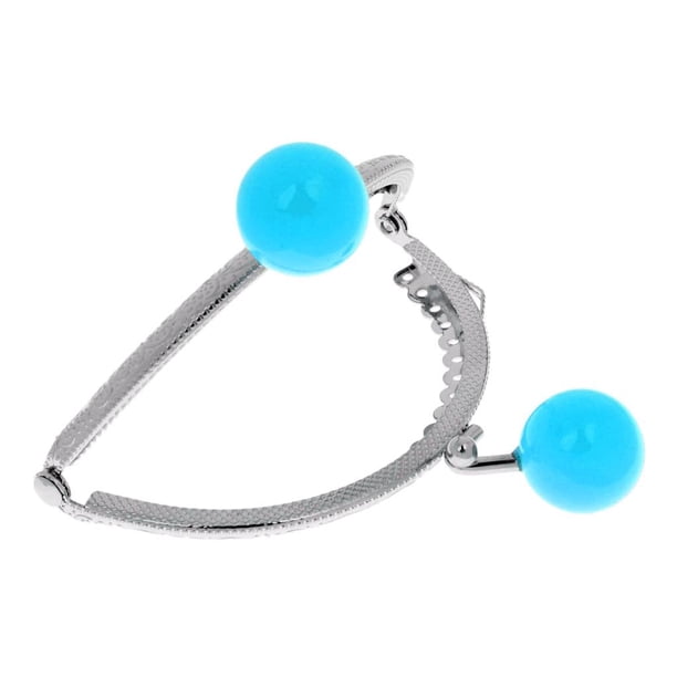 Marco de metal para bolso de mano, asa de mano, cierre de beso, cierre de arco, bricolaje, 8,5 cm Azul