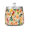thumbnail image 7 of Yayeee Ashtray with Lid for Cigarette Smokeless Stainless Steel Home Ash Holder, Orange Leaves, 7 of 7