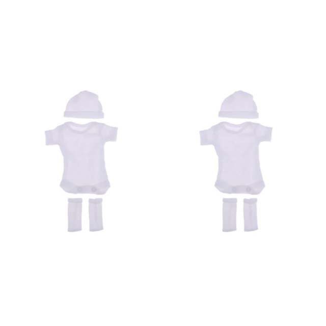 ZLight Cute and White Short Sleeve Jumpsuit and Hat Set for 26-28cm Baby Dolls Adorable Rompers Style A 2Set