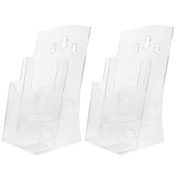 CYLINDSOME 2Pcs Wall-mounted Document Organizer Practical Clear File Holder File Paper Rack for Office