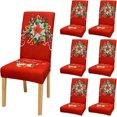 thumbnail image 1 of HUGFEGWE Christmas Dining Chair Covers Set of 6, Stretch Removable Chair Protector Cover with Flowers and Red Berries Washable Kitchen Chair Cover for Dining Room, Hotel (6pcs) CJ25311-1552, 1 of 7