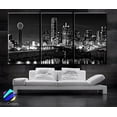 thumbnail image 5 of Original by BoxColors Large 30"x 60" 3 Panels 30"x20" Ea Art Canvas Print Beautiful Dallas Tx Skyline Black and White Wall Home decor (Framed 1.5" Depth), 5 of 5