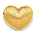 thumbnail image 3 of Sterling Silver Gold-plated Scratch Finish Heart Chain Slide Pendant, 3 of 5