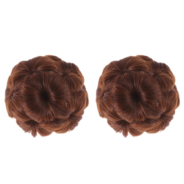 2 unids flores peluca pelo garras pelo chignon pony colha cola de caballo extensión de cabello (rojo)