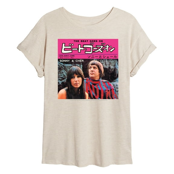 Sonny and Cher - The Beat Goes On Japan - Women's Oversized Graphic T-Shirt