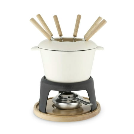 

Twine Farmhouse Kitchen Enamel Cast Iron Fondue Set - Cheese Melting Pot