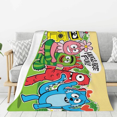 Cartoon Yogabba Gabba Style-5 Anti-Pilling Soft Warm Flannel Throw Blanket 60"x50" For Sofa Bed Home Blankets