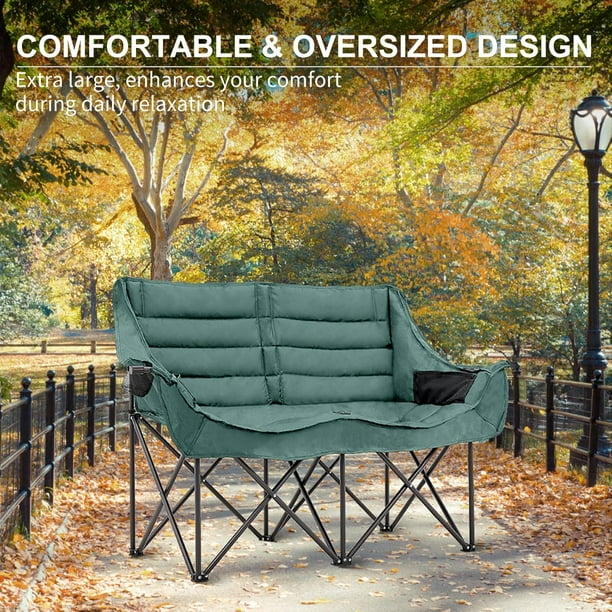 Padded double camping chair discount