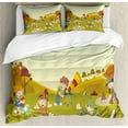 thumbnail image 1 of Boy Scout Duvet Cover Set King Size, Group of Cartoon Explorer Boys on the Field Exploring Discovering Having Fun, Decorative 3 Piece Bedding Set with 2 Pillow Shams, Multicolor, by Ambesonne, 1 of 3