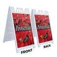thumbnail image 2 of A-frame Sidewalk Poinsettias 24" x 36" Double Sided A-Frame Sidewalk Sign, Includes 2 Plastic Inserts | Foldable Portable White Signicade Sandwich Board Signs, 2 of 5