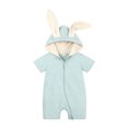 thumbnail image 1 of Body De Bebé Canastilla Onesies Para Niño Recién Nacido Orejas De Conejo Con Capucha Pantalones Cortos De Manga Corta Mameluco Mono Verde Odeerbi LM103-2092, 1 of 9