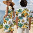 thumbnail image 2 of KUIFORTI Matching Vacation Outfits for Couples Yellow Hibiscus Palm Tree Fashionable Mens Casual Shirts Hawaii Dress Soft and Comfortable with Soft Fabric Quick-dry for Romantic Date, 2 of 7