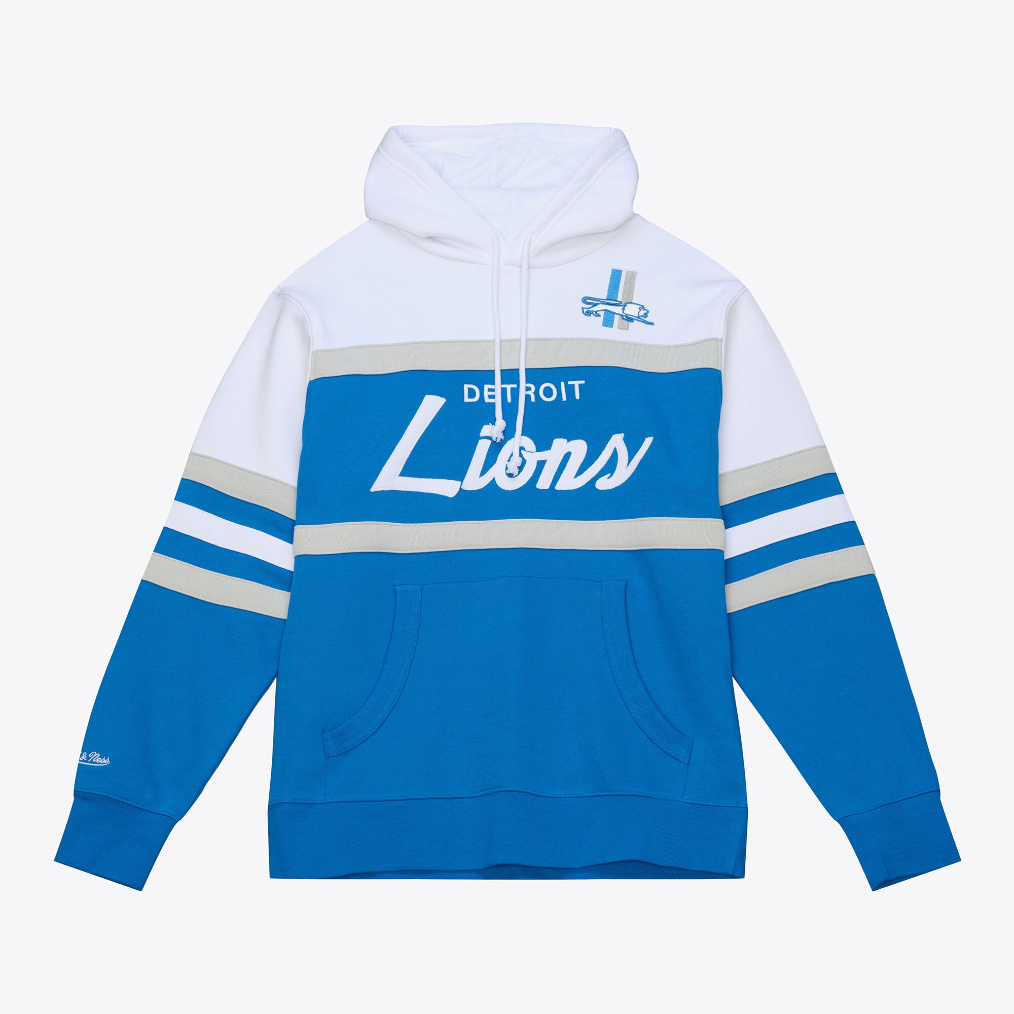 Men's Blue Mitchell & Ness Detroit Lions Head Coach Hoodie