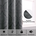 thumbnail image 2 of JIUZHEN Ombre Blackout Curtains - Grommet Top Gradient Damask Pattern Thermal Insulated Drapes for Living Room and Bedroom, 2 Panels, 52 x 63 Inch Length, Black, 2 of 7