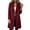 Wine, variant on Edvintorg Jackets for Women Trendy Notch Lapel Long Coat Long Sleeve Open Front Outerwear with Pocket Women Clothing Wine XS-2XL