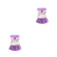 thumbnail image 1 of Kearding Cepillo para utensilios de cocina Reemplazo antideslizante Color sólido Recargable Cepillos de limpieza con dispensador de Púrpura 2Conjunto, 1 of 6