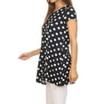 thumbnail image 2 of Women's Casual Polka Dot Short Sleeve Round Neck Tunic Tops with Side Pockets, 2 of 6