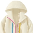 thumbnail image 4 of Girls Zip Hoodies Long Sleeve Solid Loose Jacket Sweatshirt Teens Fashion Winter Clothes White 11-12Years, 4 of 7