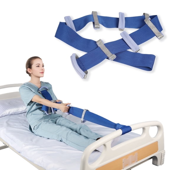 Bed Ladder Assist Strap with 8 Hand Loops, Blue Polyester Rope Ladder, Durable Pull-Up Mobility Aid for Seniors, Disabled, Pregnant & Post-Surgery Users