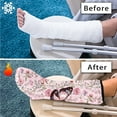 thumbnail image 7 of COEQINE Butterfly 2 PCS Leg Cast Covers Pink Floral Cast Sleeve for Foot Leg Protector Strechable Leg Cast Cover Stylish Cast Socks Cover Leg Cast Cover for Showering After Surgery Size S, 7 of 7