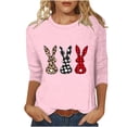 thumbnail image 3 of VKOYWKM Easter Shirts Women 3/4 Sleeve Tops Easter Eggs Bunny Rabbit Graphic T Shirts Crew Neck Casual Cute Tops Easter Shirt for Women, 3 of 7