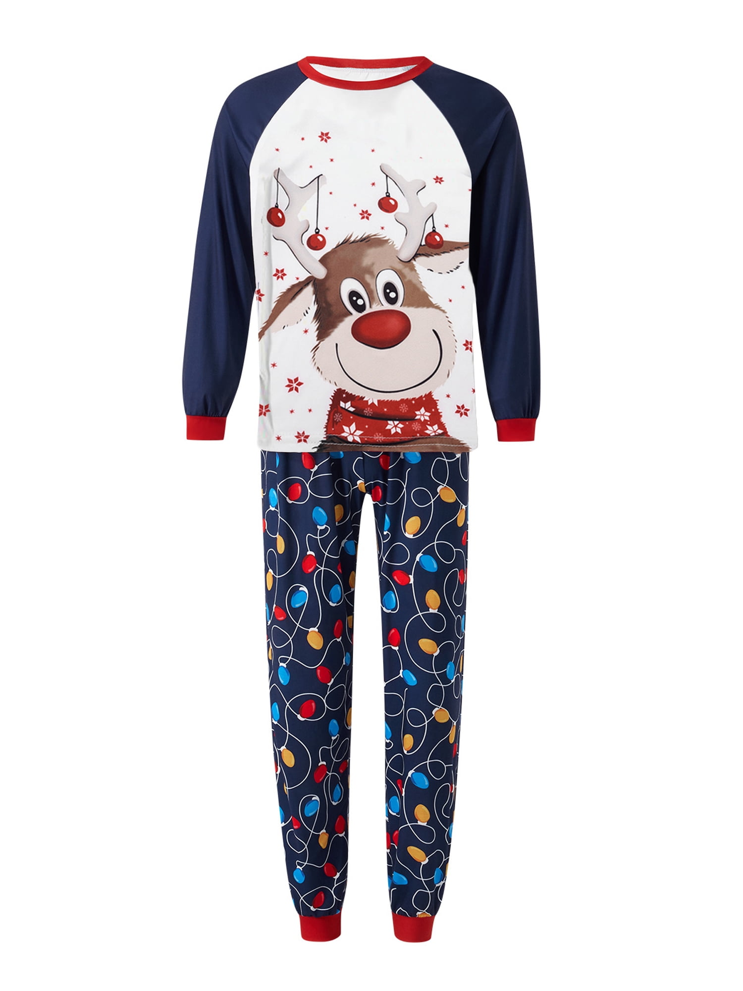 DDAPJ pyju lightning deals of today prime clearance Christmas Family  Pajamas Casual Long Sleeve Tops and Long Pants Merry Christmas Matching Set