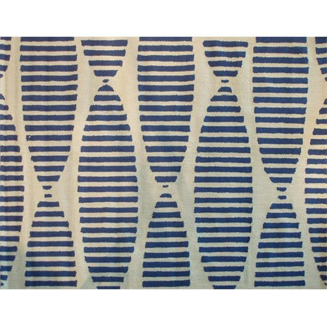 POP Accents PA0090D Timbres Bleu Marine - Tapis Spatial 5 Pi x 7 Pi