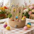 thumbnail image 2 of Easter Bunny Storage Basket Desktop Organizer Multi Use Snack Holder Home Sundries Storage Cosmetics Basket For Easter Gifts And Spring Decor, 2 of 9