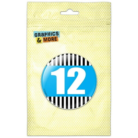 

Birthday Stripes Blue 12 Refrigerator Button Magnet