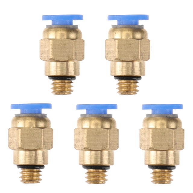 MasteelfCA 5 PCS PC4-M6 Pneumatic Straight Fitting for 4mm OD RepRap 3D Printer Bowden Tubing or other use