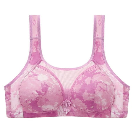 

eczipvz Bras for Women Women s Full Coverage Non Padded Wirefree Plus Size Minimizer Bra for Large Bust Support Seamless Purple 46