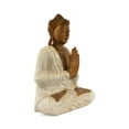 thumbnail image 6 of Wood Buddha Statue – Hand Carved Whitewashed Anjali Mudra Sculpture, Namaste Zen Décor - 16" tall x 12" wide x 7" deep, 6 of 9