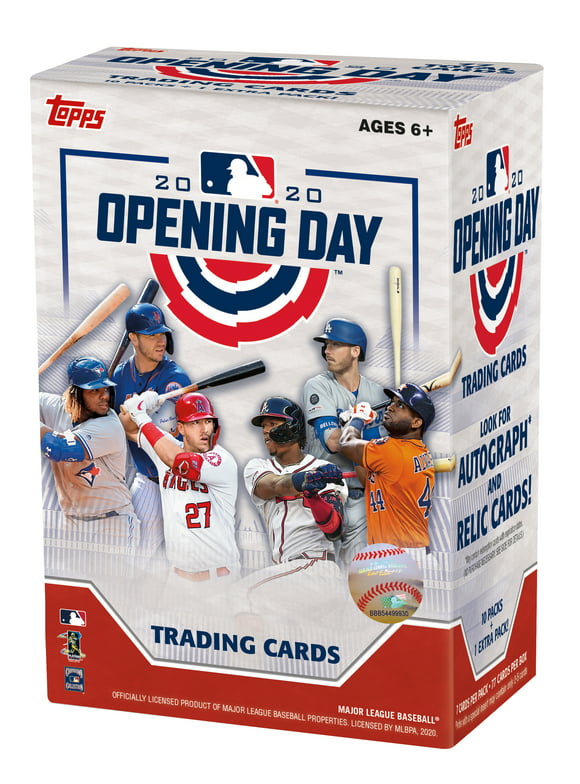 2020 Topps Opening Day MLB Trading Cards Blaster Box- 66 Cards + 11 Insert Cards | Find Rookie & Veteran Autographs