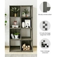 thumbnail image 3 of 8 Cube Bookcase and Bookshelf, Freestanding Display Storage Shelves, Wooden Book Organizer for Living Room, Bedroom, Kids Room, Grey, 3 of 6