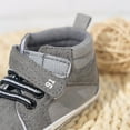 thumbnail image 5 of eczipvz Toddler Sock Shoe Non-Slip Rubber Sole High-Top PU Leather Sneakers Crib Shoes Newborn Loafers Flats Baby Boy Sneakers Grey,5, 5 of 6