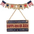 thumbnail image 4 of Celebre la cultura americana con una decoración rústica colgante para su fiesta del Día de la Independencia Placas de pared vintage del 4 de julio, 4 of 8
